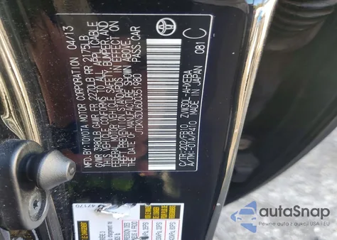 2013 Toyota Prius z USA, uszkodzony, nr VIN JTDKN3DU6D0351980